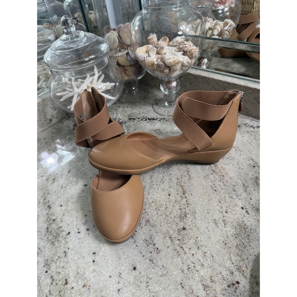 Gentle Souls Kenneth Cole Nude Beige Noa-beth Wedge Shoes 9.5 GS0227634